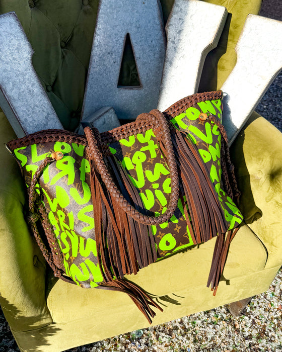 LAV Original Limited Edition Stephen Sprouse Graffiti Neverfull GM Chocolate Braided