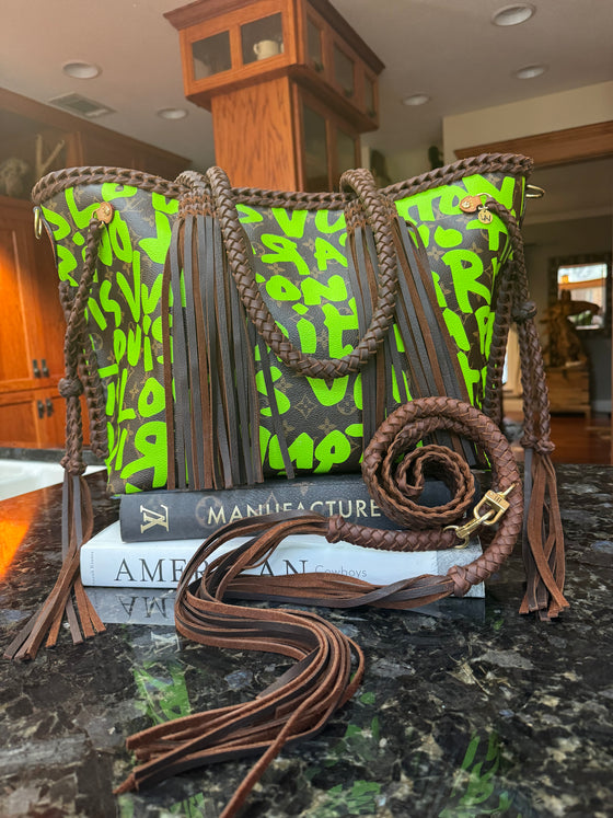 LAV Original Limited Edition Stephen Sprouse Graffiti Neverfull GM Chocolate Braided