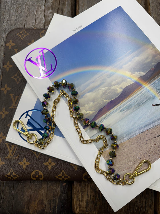 LAV x JForks Purple Peacock Crystal Chain