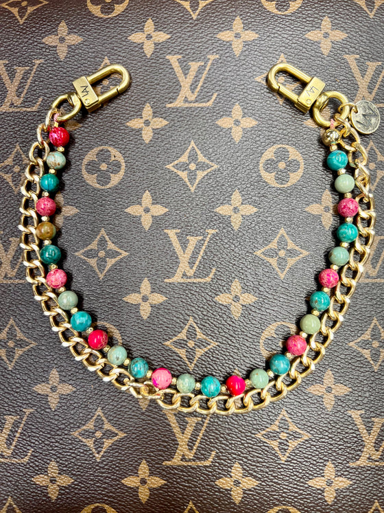 Blended Pink and Turquoise AFC X LAV Beaded Turquoise Chain